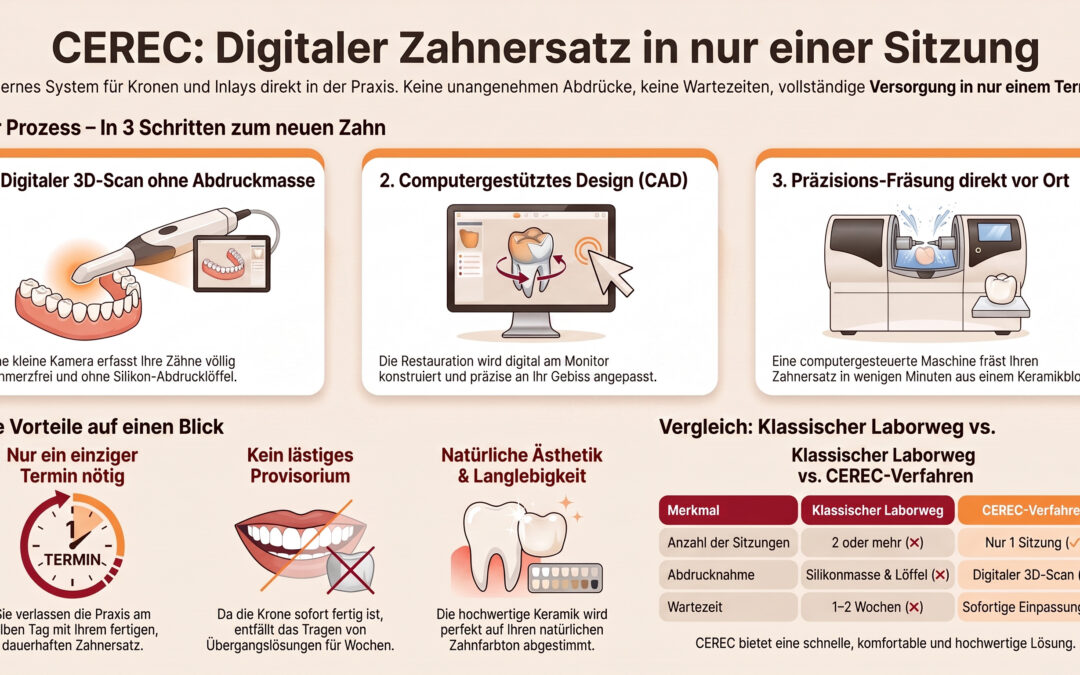CEREC einfach erklärt: Wie digitaler Zahnersatz in einer Sitzung entsteht