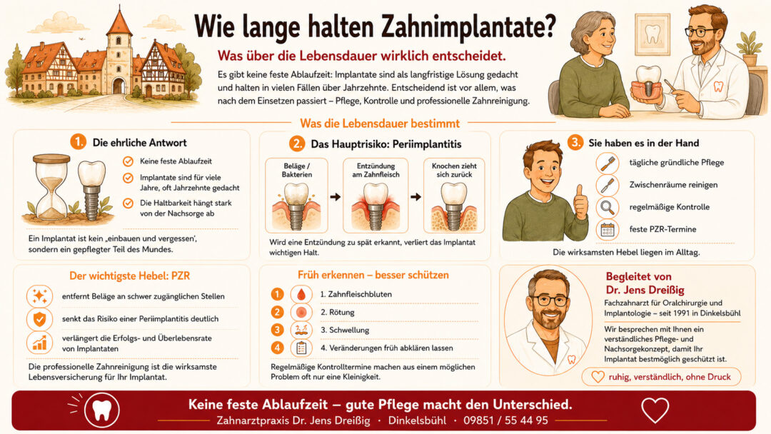 Wie lange halten Zahnimplantate? Was über die Lebensdauer wirklich entscheidet